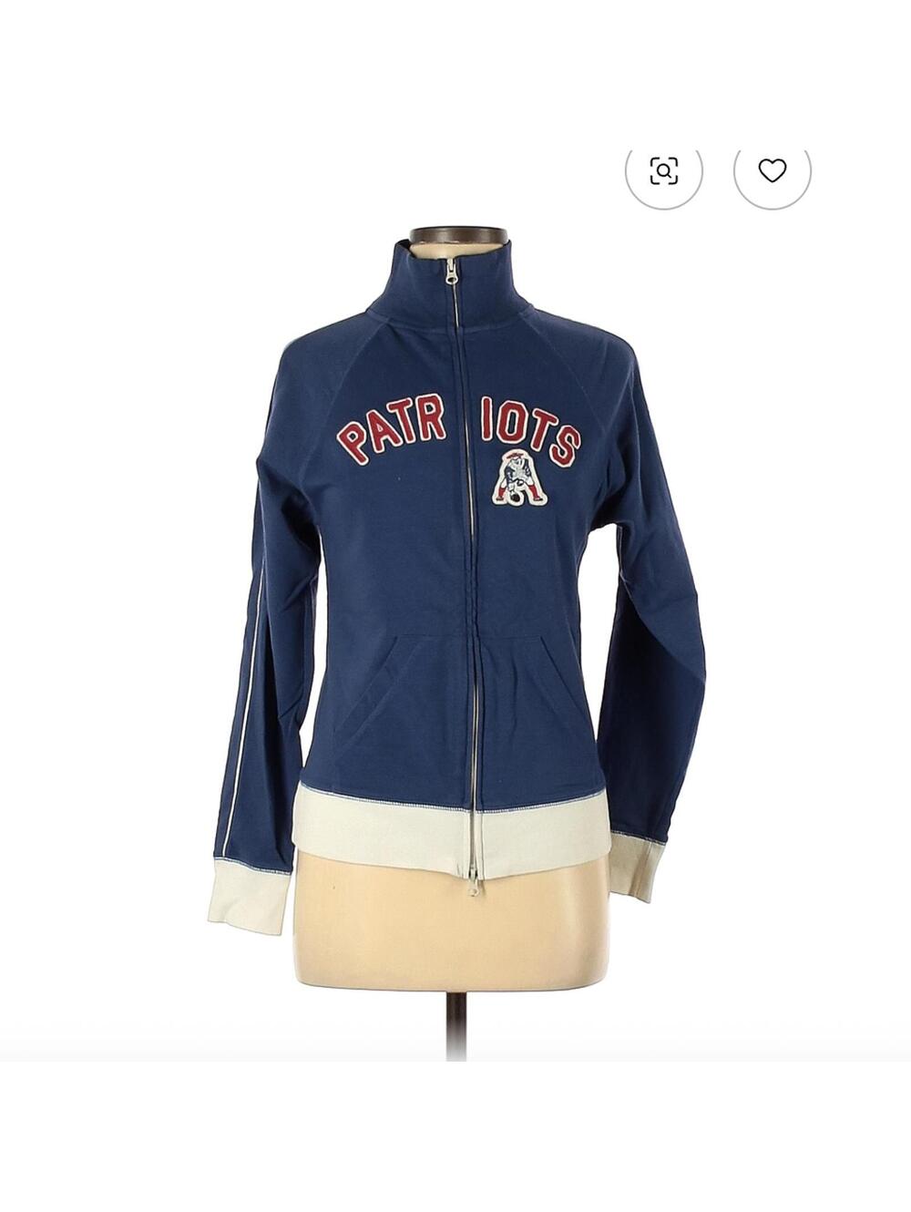 NFL Patriots Blue Zip-Up Jacket Size M
